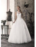 Ball Gown Corset Back Ivory Lace Tulle Floor Length Wedding Dress